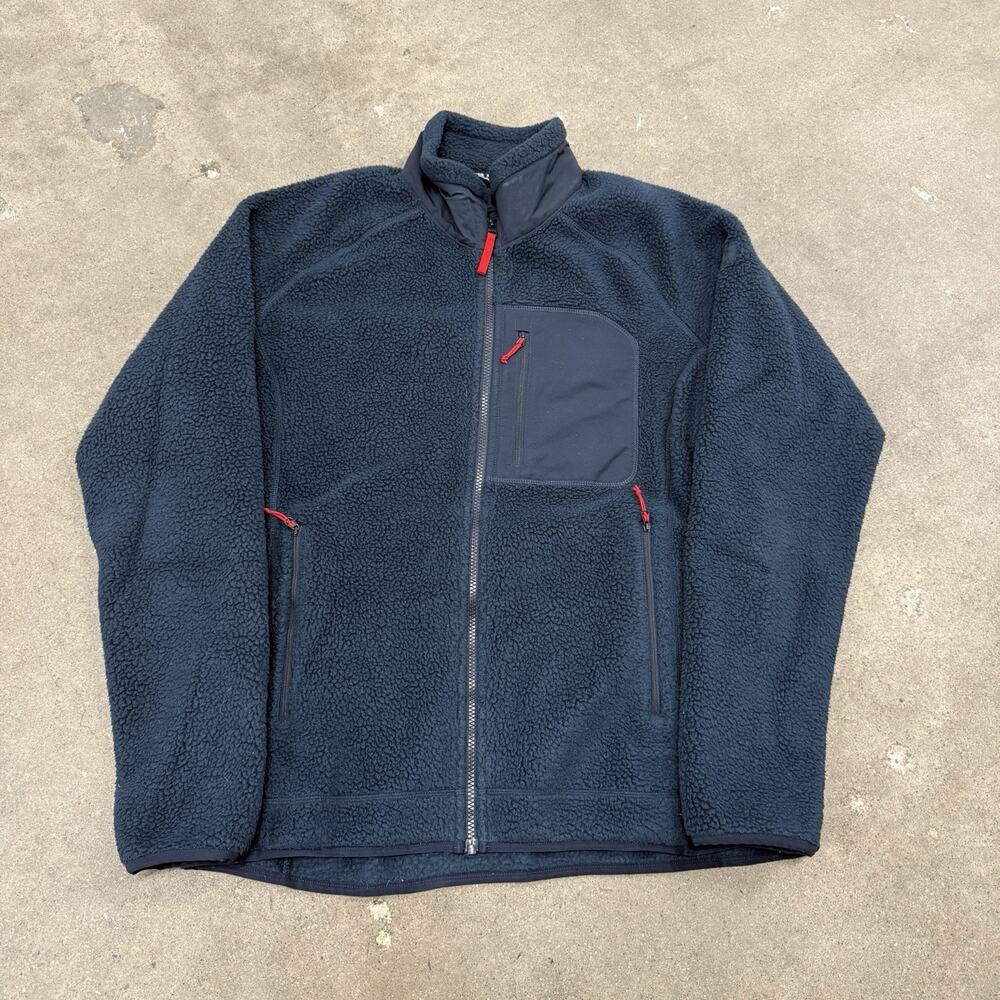 Helly Hansen Panorama Pile Sherpa Fleece Jacket Mens XL Blue Full Zip Hiking Ski